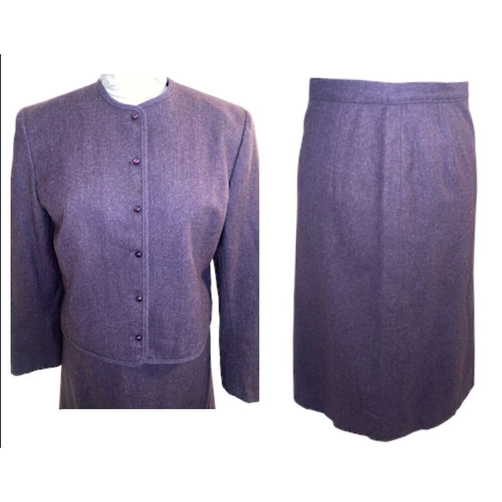 Pendleton 100% Virgin Wool 2-Piece Suit Deep Plum Sz. 10 Y2K Vintage
